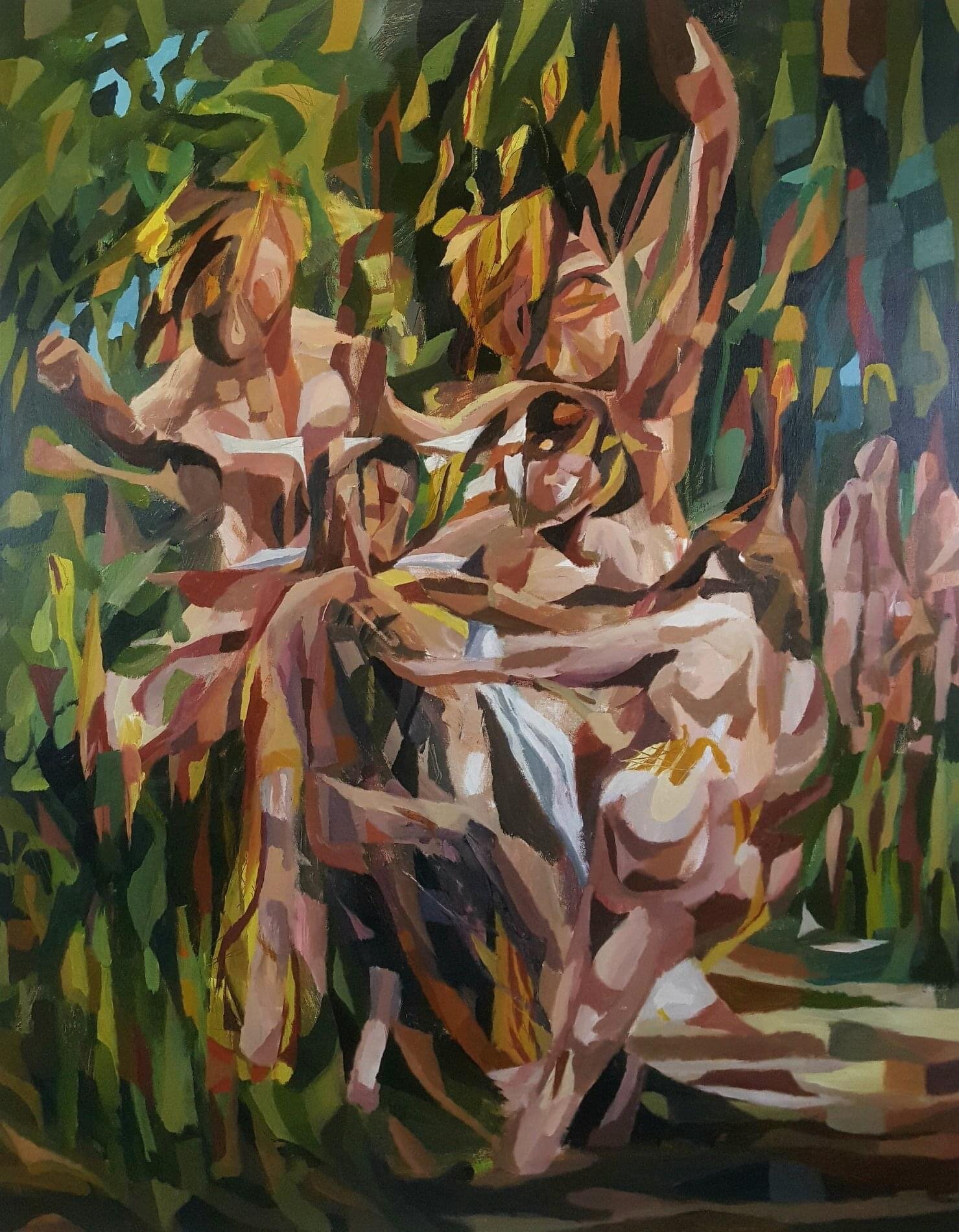 SOLD “Paraphrase of ’Nymphs and a Satyr’”, 110x140cm, 2020