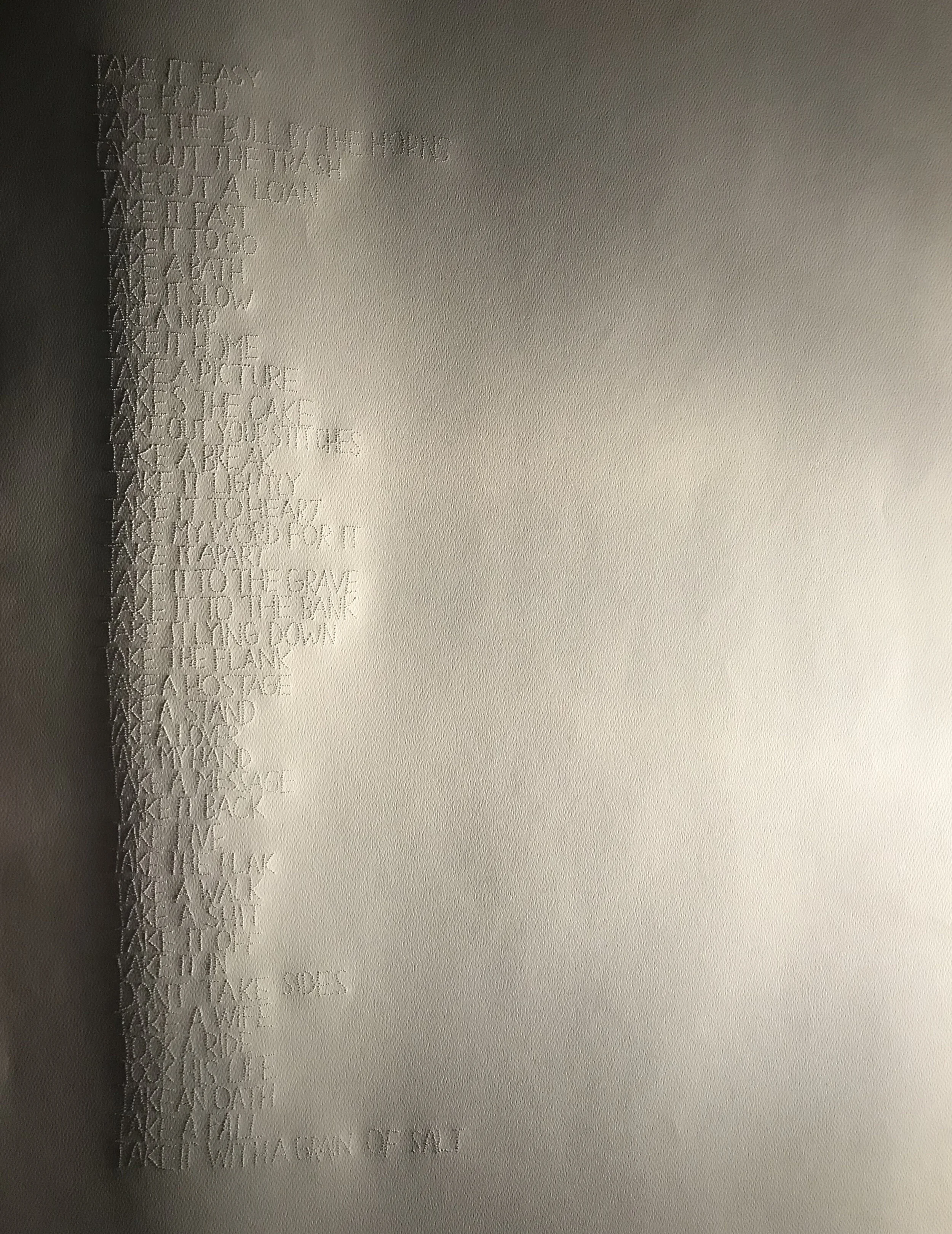   Take it back,  18x24 pinprick on paper 