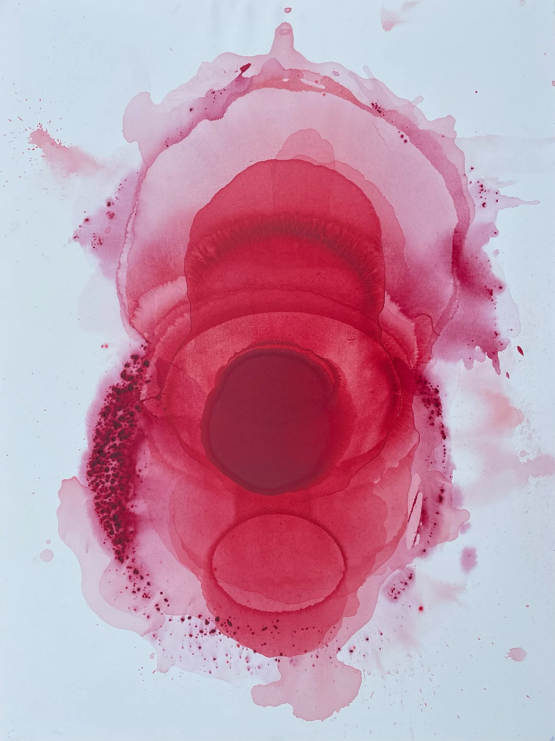   Altarpiece: Cassandra Speaks  (2021)  36x48, Acrylic, oil, hammer, breath on canvas 