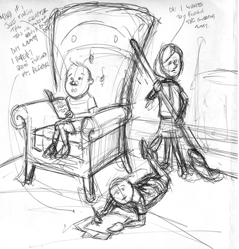 Rough pencil sketch