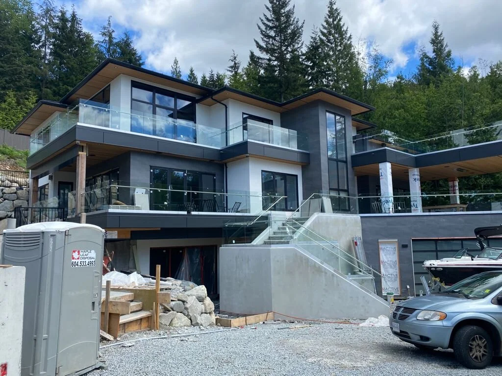 Exterior caulking completed for this new home in North Vancouver