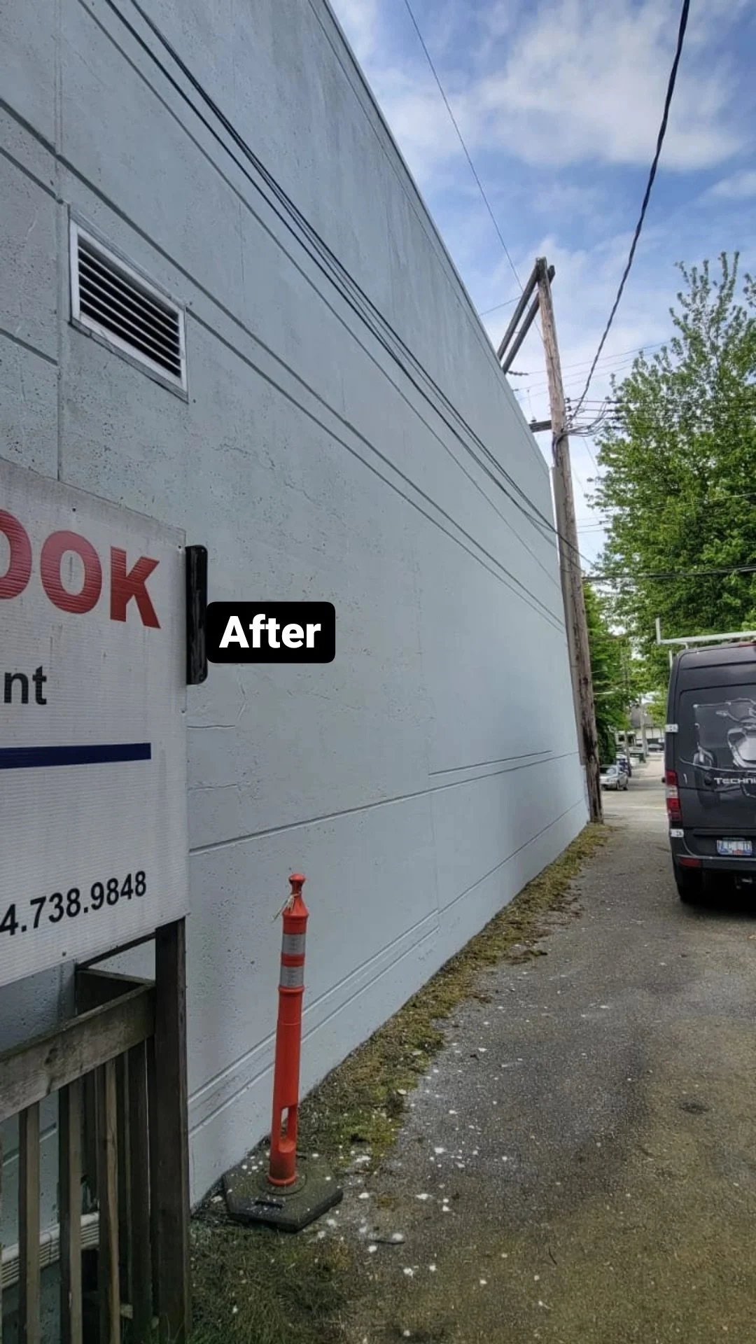 Wow! Before and After for this wall downtown Vancouver [Granville and 16th]
