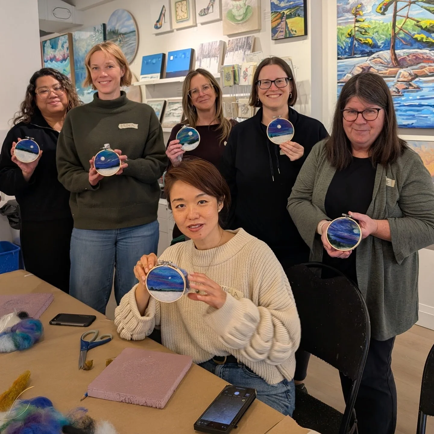 ✨❄️A wonderful day in the studio with Jenn Raetsen learning all about needle felting! Everyone created beautiful winter landscape ornaments and some adorable acorn ornaments too. 

@jenfeltart has some spots still available in her February felting wo