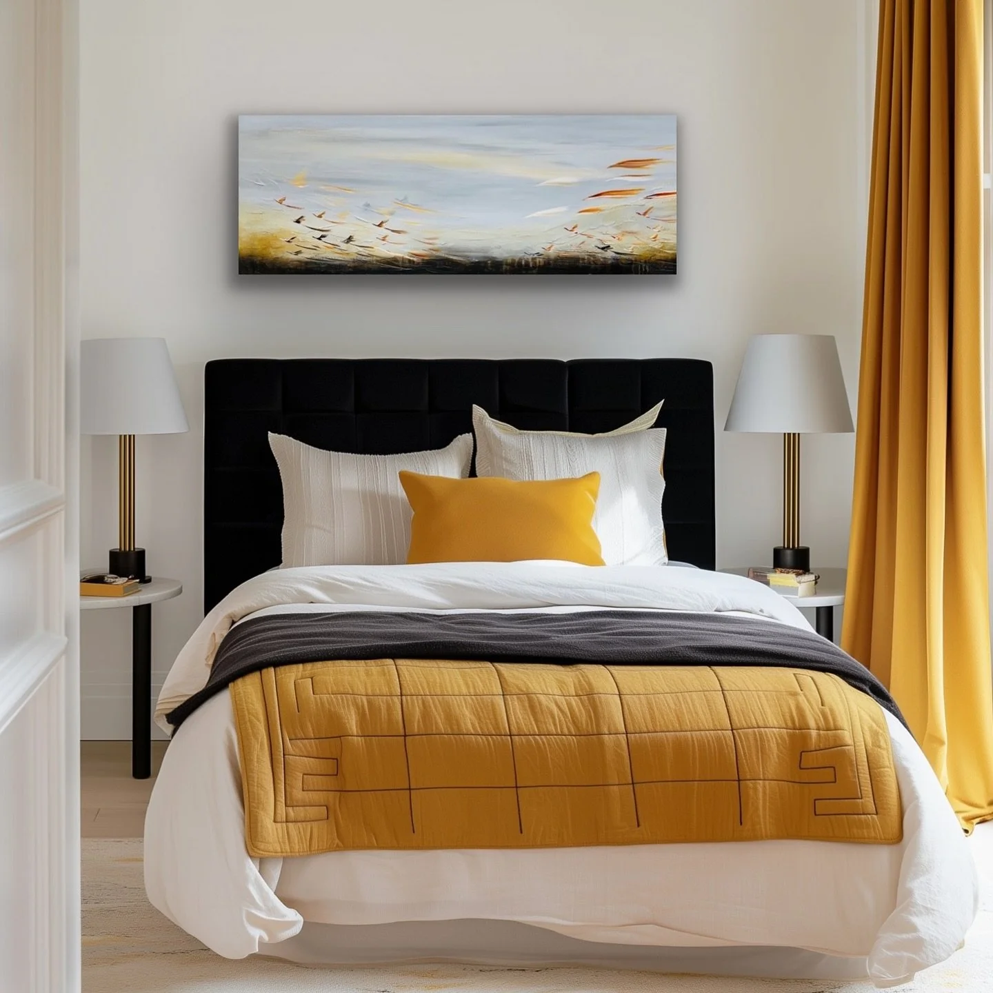 NEW✨ We are loving this beautiful new painting by Maryam Ebrahimi. This soft palette is so pretty and easy to complement so many spaces.  This shape is great for over a sideboard or console table or even over the bed . 

&ldquo;Soil and Sky&rdquo; 18