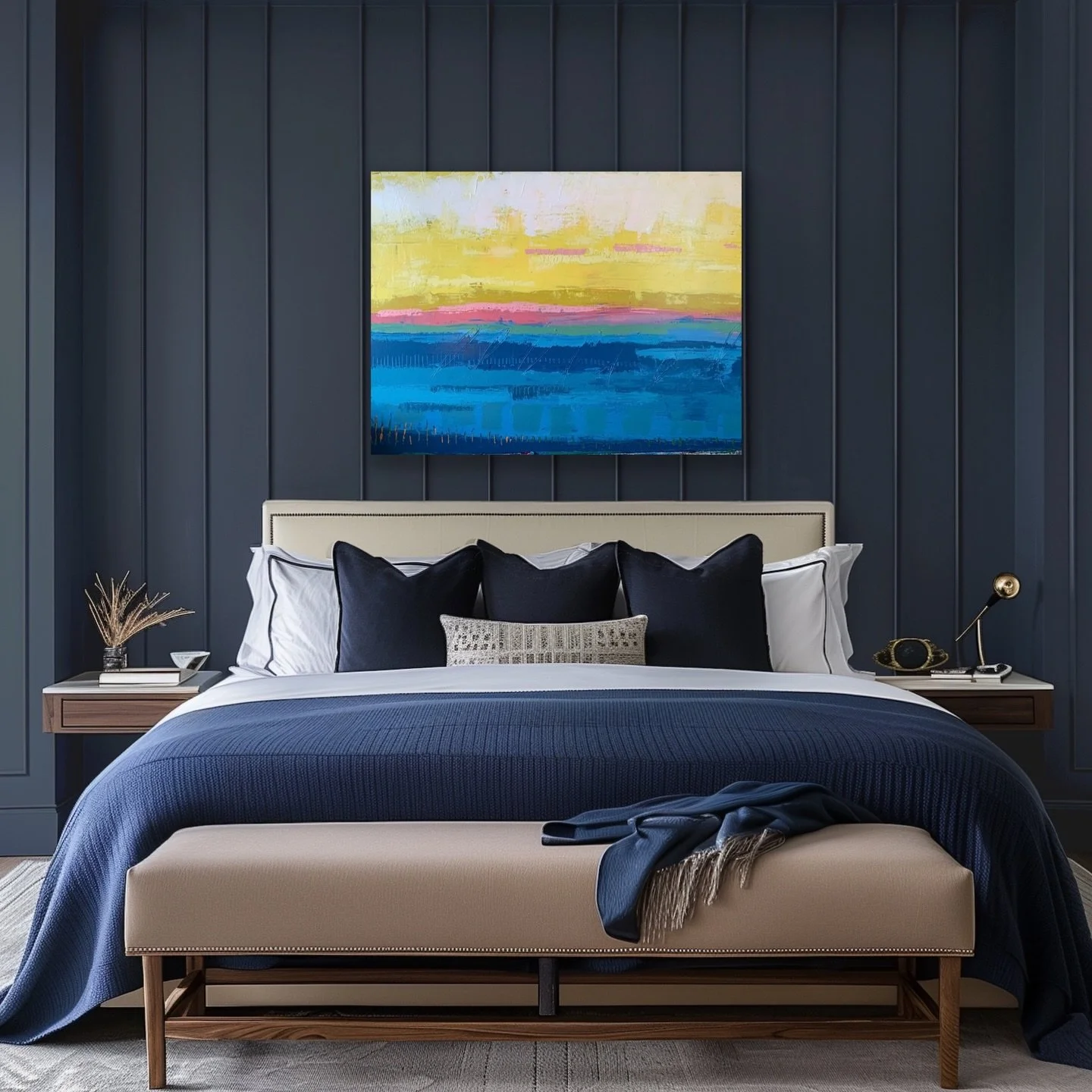 This is just one of the beautiful new abstract landscape paintings we have in the gallery by Karen Jeffrey.

This painting has incredible texture and colours that will brighten any space. 

&ldquo;Lake View&rdquo; 36x48&rdquo; Coldwax and oil on wood