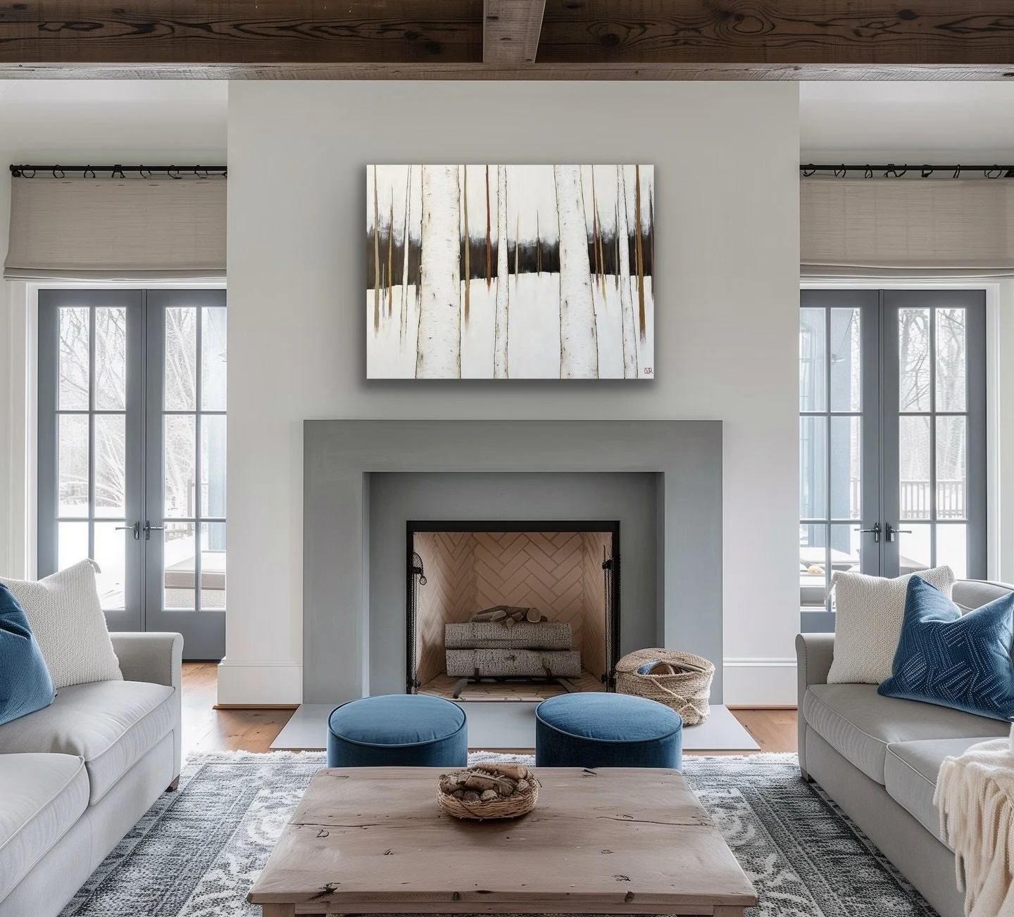 NEW✨ I am loving this beautiful winter wonderland just in time for the holiday season ❄️ If it&rsquo;s going to be cold, it made as well be beautiful and snowy. Doug Robinson captures perfectly the quiet beauty of the snowy forest amongst the birch t