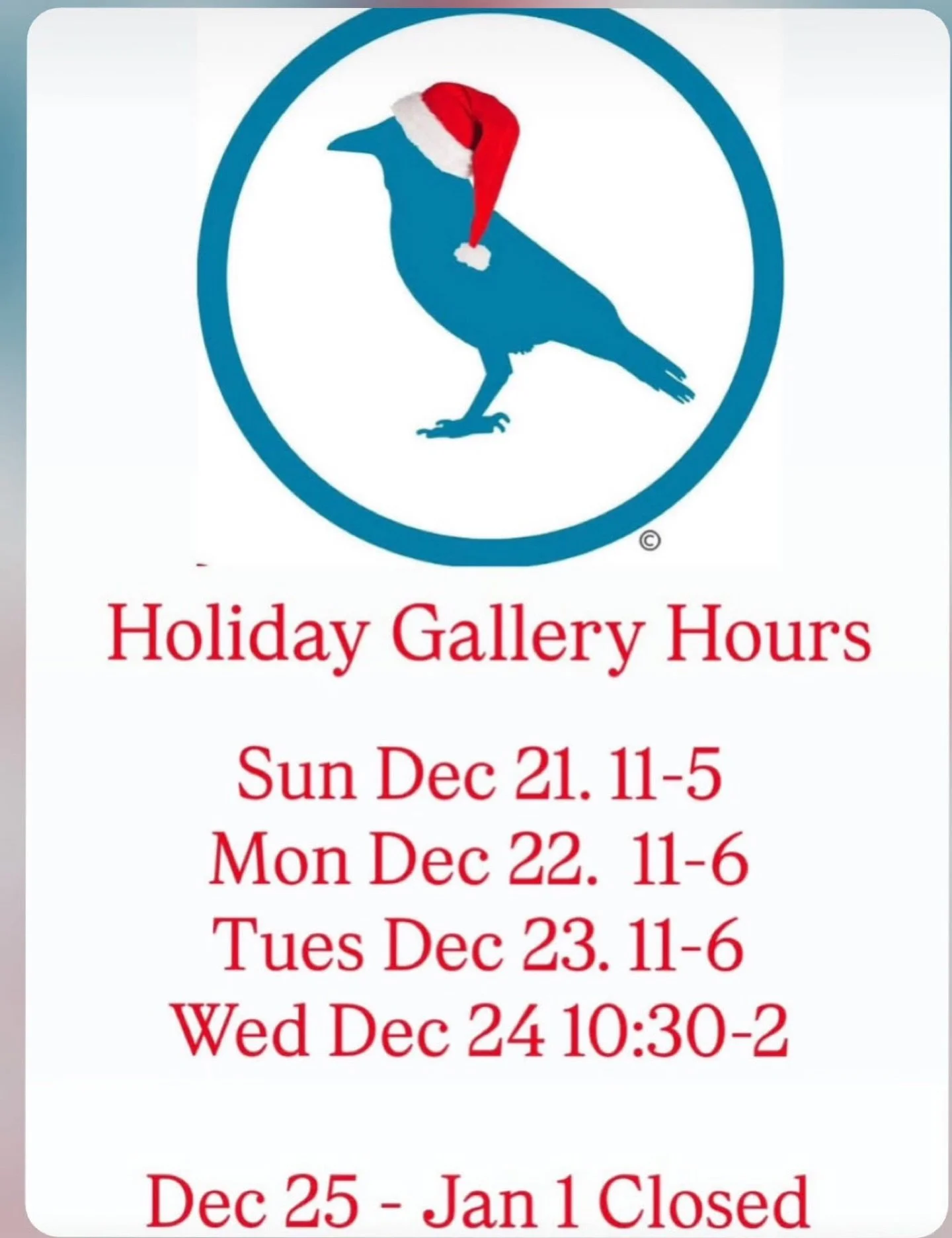 ❄️ There&rsquo;s still a little bit of time to get your holiday shopping done. Visit us here at Blue Crow Gallery to find a wonderful selection of gift items at affordable prices, made by local artists. Of course we have an incredible collection of p