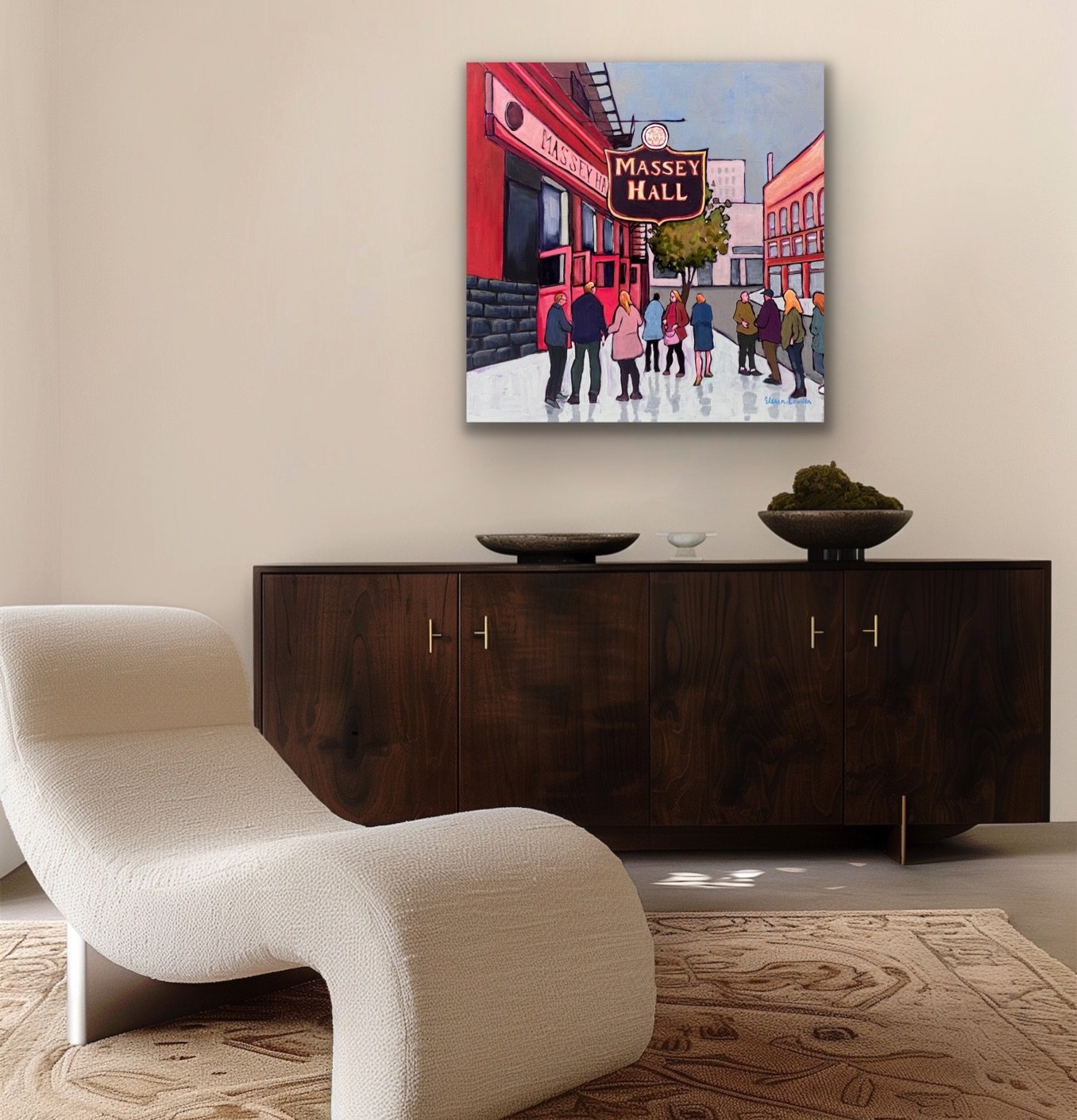 NEW✨ Toronto&rsquo;s Massey Hall is an iconic venue here in the city, and has surly been a special spot that has helped to create many memories for us.  Eleanor Lowden has recently delivered this beautiful Massey Hall painting to us and we just love 