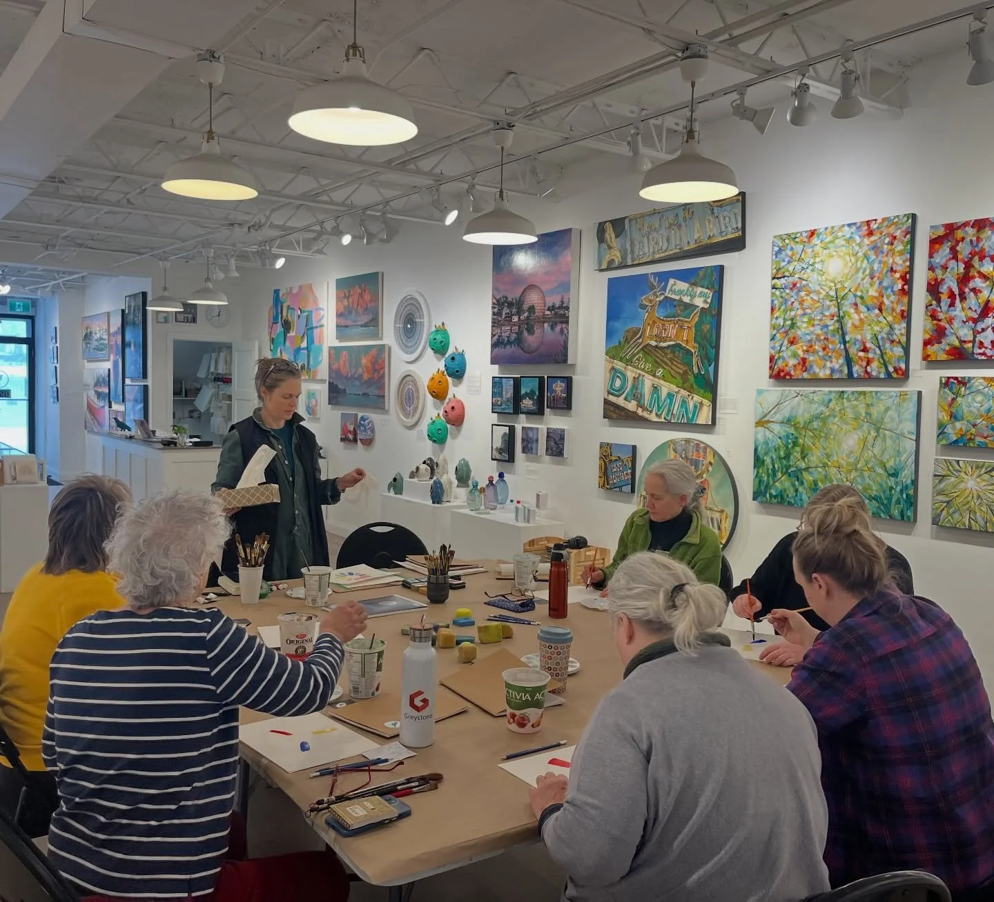 ❄️Might be snowing outside but it is cozy and beautiful inside here at Blue Crow Gallery! We even have a level two water colour workshop on with @tanyafenkellart . 
Perfect day to be indoors creating and enjoying warm beverages. 

Be sure to pop by a