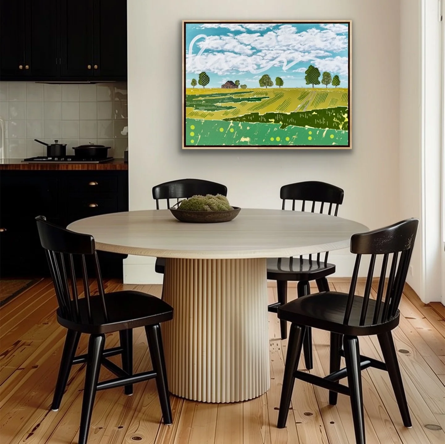 Buried in snow and all I can think about is summer drives to the county and feeling that warm breeze again.  Nothing beats care free summer days, escaping the city to slow down for a bit. This painting by Lisa Stead captures the joy of the quiet days