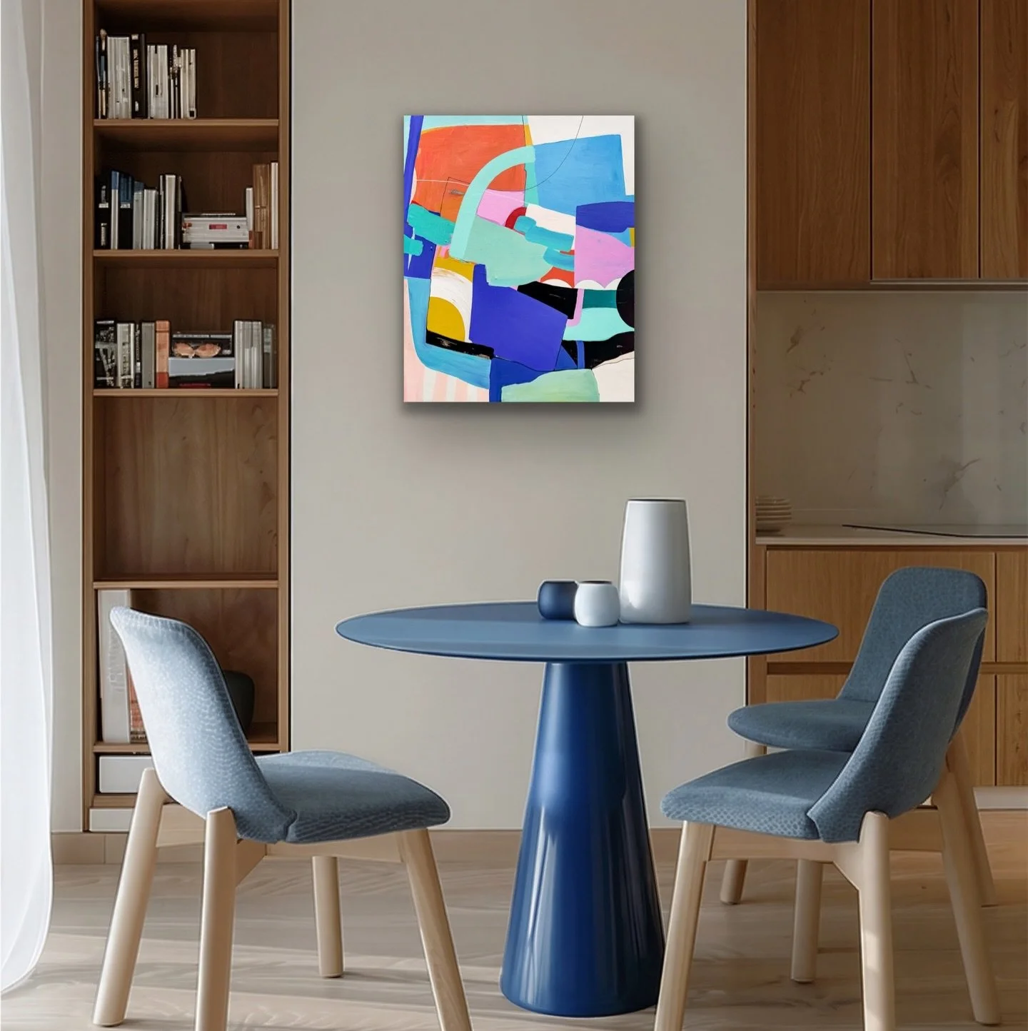 Looking for a fun pop of colour for your space? This beautiful Alyson Borycki abstract piece is the perfect way to refresh your walls and bring some joy to your room. 

&ldquo;Day into Night&rdquo; 30x24&rdquo; acrylic on wood panel $1000 by @alysonb