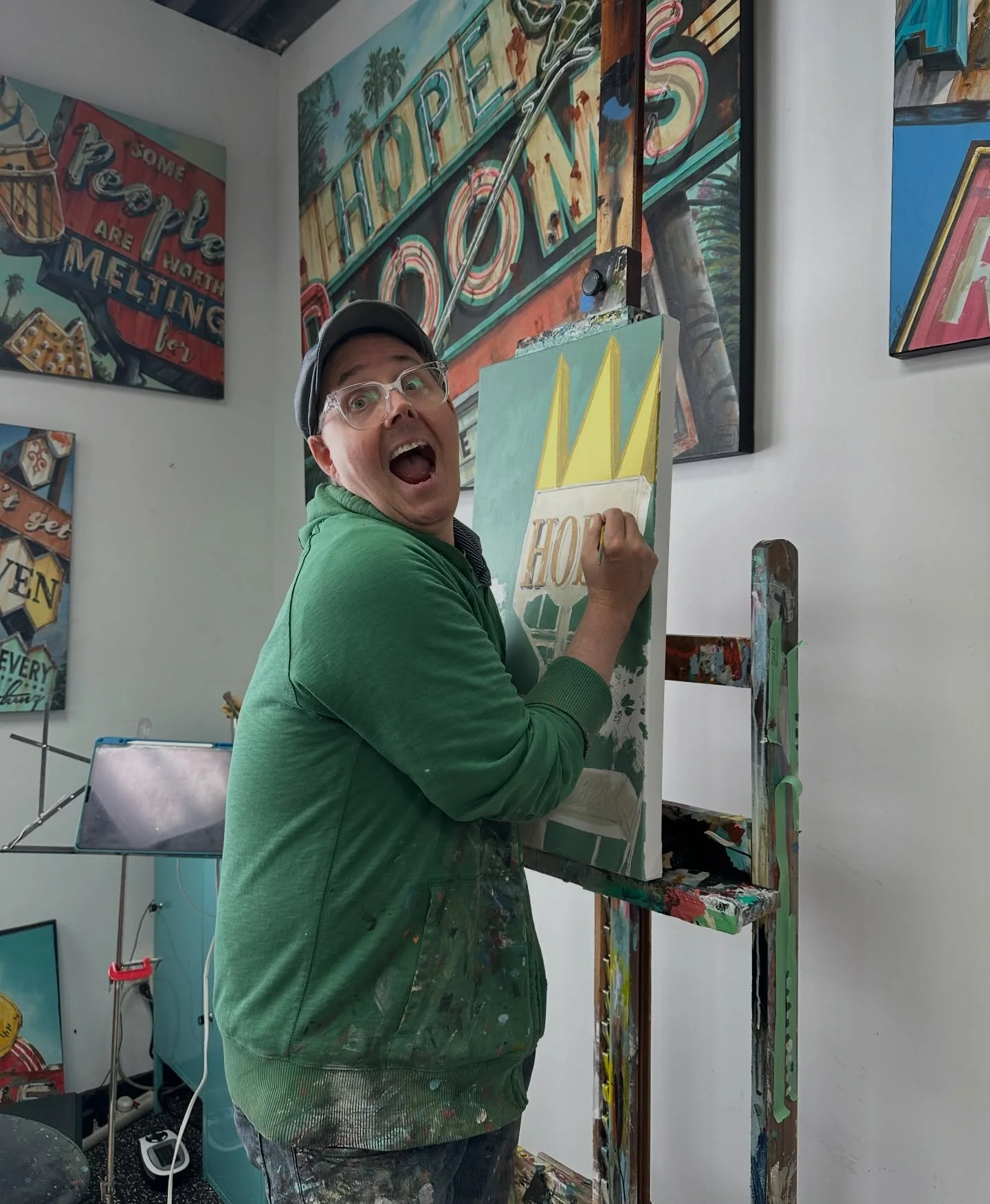 Yesterday I dropped in to visit Rob Croxford at his studio. He has been very busy painting new works for his upcoming exhibition this spring at the gallery. Loved hearing all the inspiration for what he has in the works and seeing these pieces come t