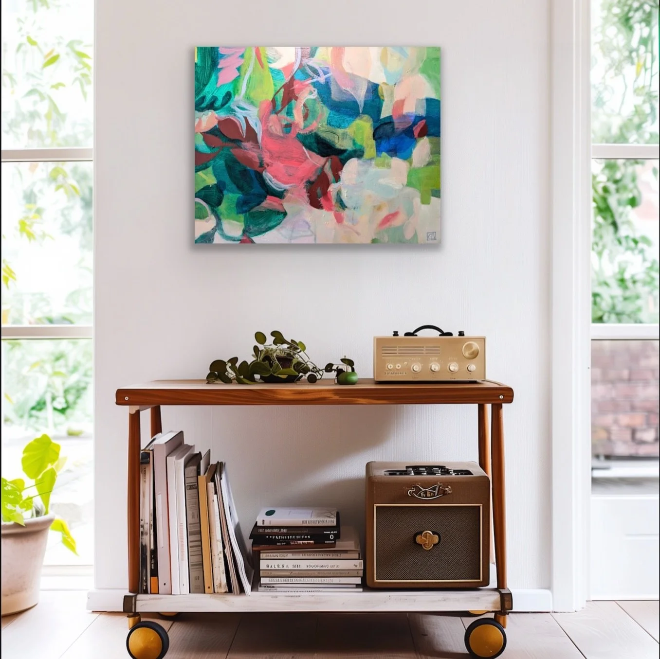 NEW✨ Spring is just around the corner and it is the perfect time to refresh our spaces. This beautiful abstract painting by Callie Gray is sure to bring a fresh pop of colour and a little fun to your room.

&rdquo;Entwined&rdquo; 24x30&rdquo; acrylic