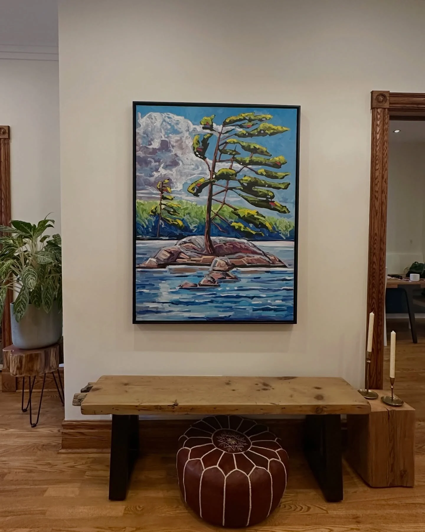 We had the pleasure of installing this beautiful David Carmichael painting in our client&rsquo;s home yesterday. Such a great space and this piece brings a beautiful splash of colour to the room. 

Be sure to drop by the gallery soon to see more work