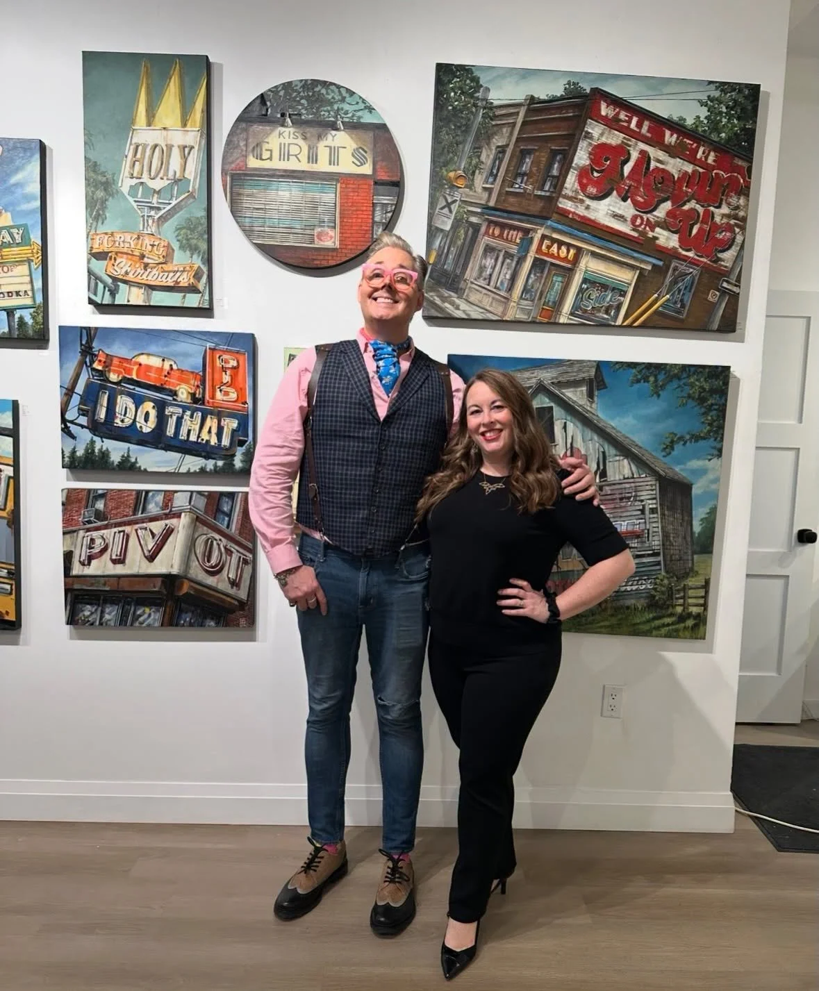 Congratulations Rob on a successful opening last night!! Thank you to everyone who came out to celebrate with us🎉.

So many incredible paintings in @robcroxford solo exhibition &ldquo;As Seen On Tv&rdquo; on now until May 2nd. 
You can shop the show