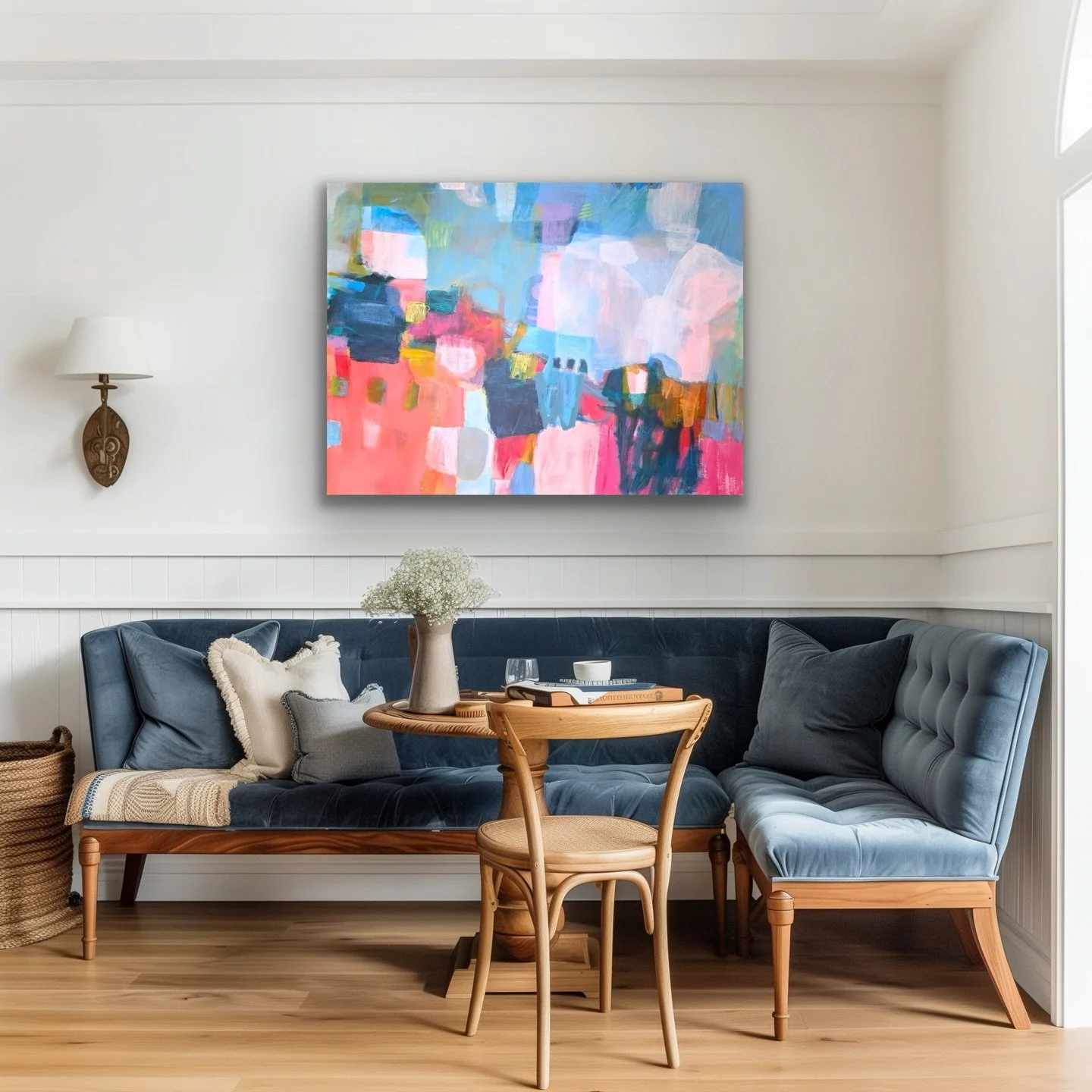 ✨Something I have always enjoyed about abstract paintings is the different perspective everyone has when they look at the work. The things that they see in the painting and the parts that draw them in. I often find my view and focus changes from day 