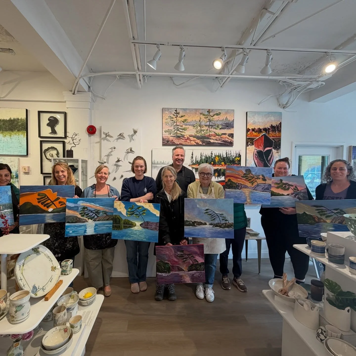 What a wonderful afternoon spent in the studio with David Carmichael learning all about oil landscapes!  Everyone&rsquo;s pieces turned out so fabulous and each so unique. David thank you so much for coming into the gallery to share all your tips and