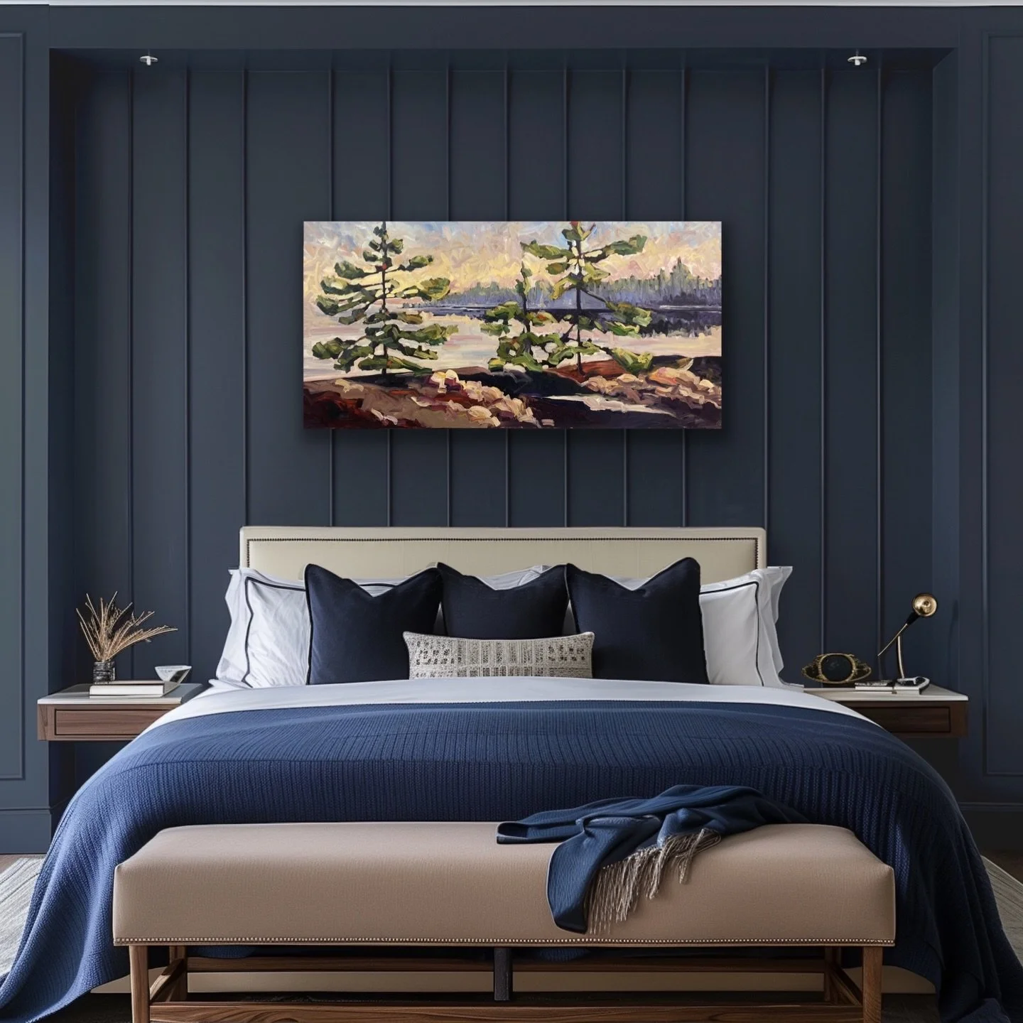 NEW✨The warm weather and cottage season has begun! Nothing beats those quiet days lake side. You could keep those beautiful northern vibes around all year long with this beautiful painting by David Carmichael. 

David  has several stunning pieces apa