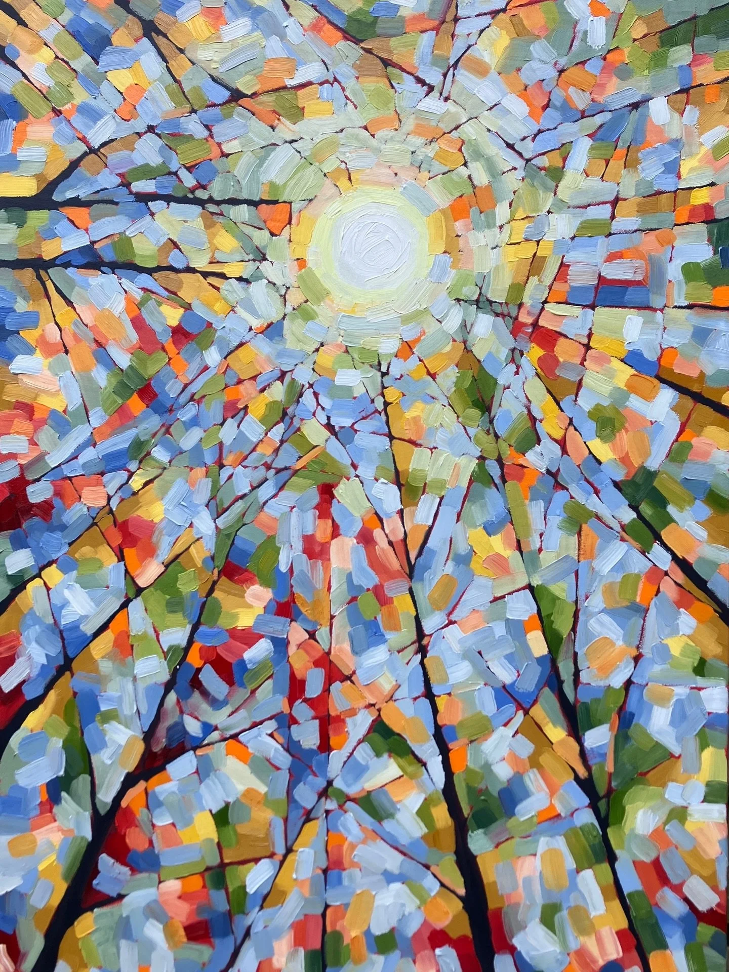 This beautiful painting by Lisa D Hickey created for one of our clients is just the dose of sunshine we all need in our lives! This piece was created to fit perfectly in a space of their home where they had been waiting for just the right piece. Now 