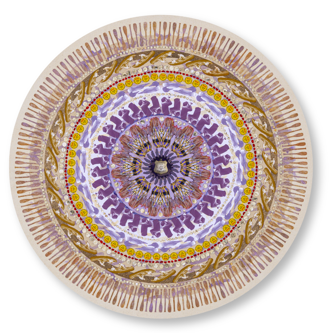 Lesley Luce - "Evening on Canoe Lake" - 16" Round Framed