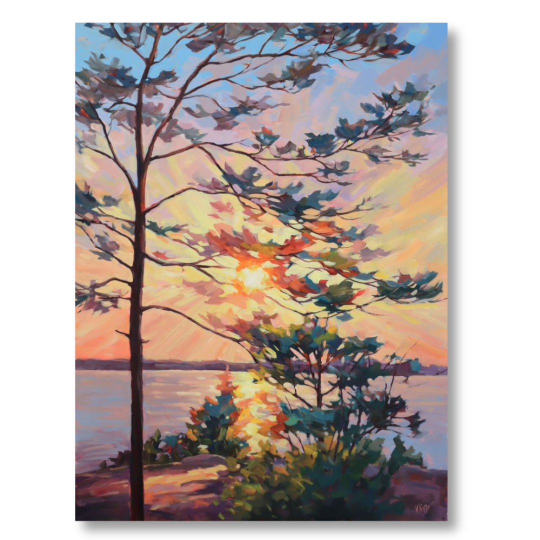 Vera Kisseleva - Embers on the Lake  - 36 x 48”