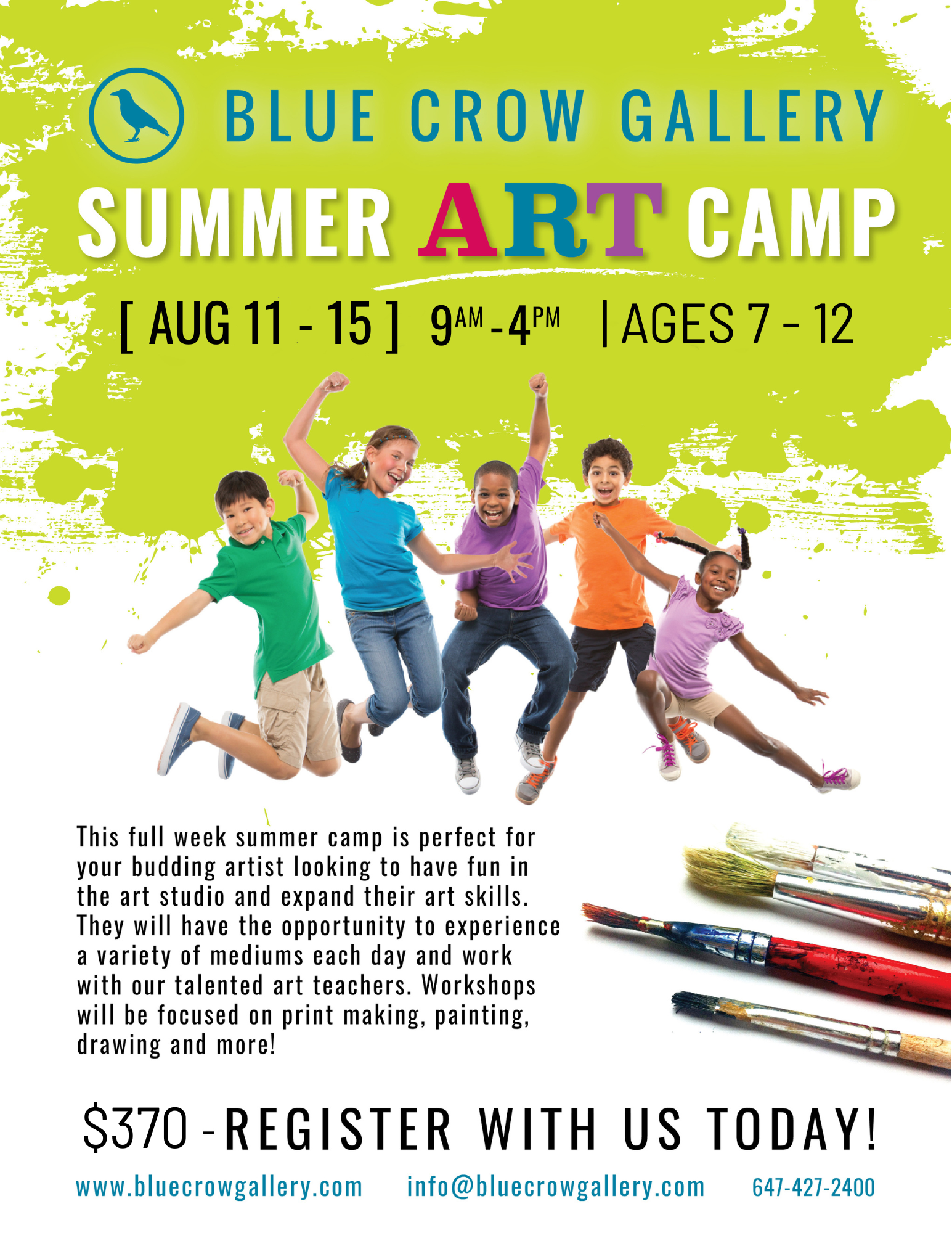 Summer Art Camp: August 11 - 15