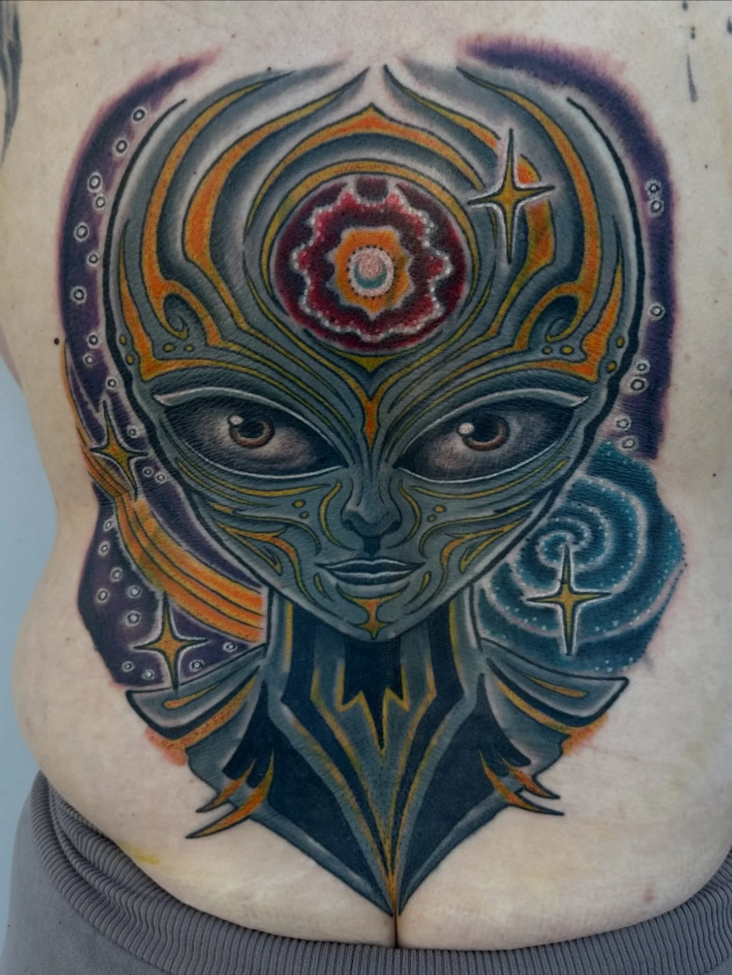 Got to make this alien as a cover up not too long ago. Really fun to make happen. Slide to see what was there before