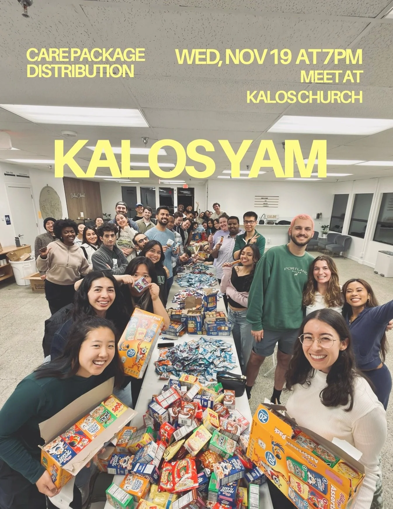 We are so excited to bless our Seattle homeless community with the 200 care packages we have all contributed to create!  This Wednesday November 19th at 7pm, we will meet at Kalos church and carpool to Seattle to distribute the care packages and pray