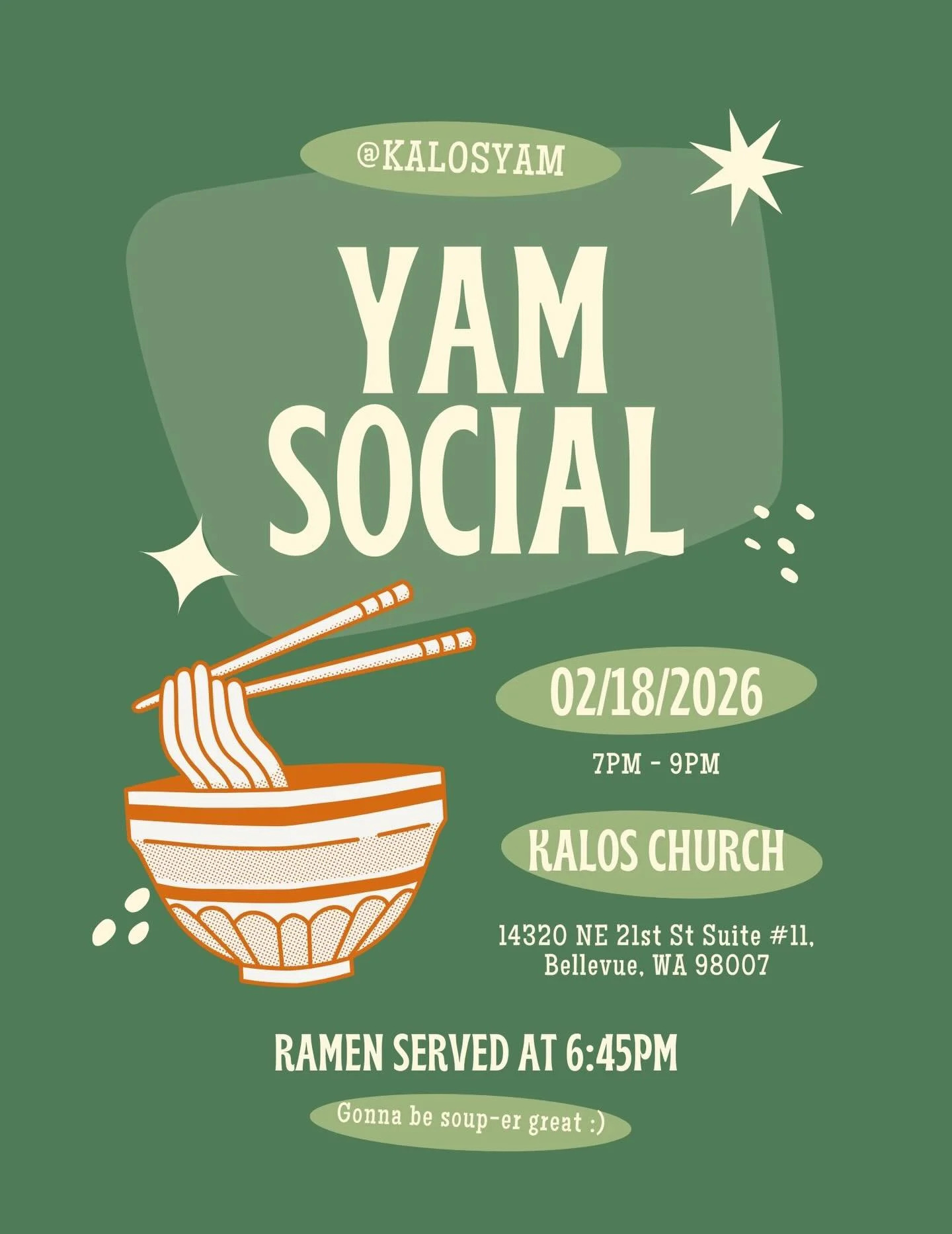 TOMORROW!! YAM SOCIAL @ 7pm
Ramen at 6:45pm if you come early 👀🍜

We&rsquo;ve got something interactive planned&hellip; come ready to move, reflect, and maybe even be challenged a little.

You won&rsquo;t want to sit this one out 😉

#youngadultsmi