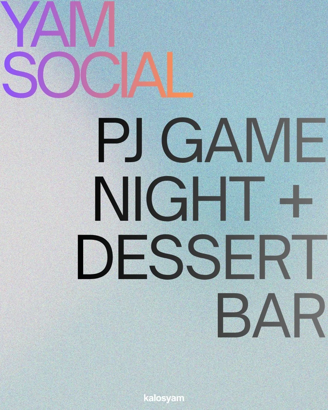 It&rsquo;s that time again &mdash; with a twist.

This Wednesday: wear your PJs, get ready to play games and eat dessert! See you tomorrow at 7pm at Kalos Church. 🤭