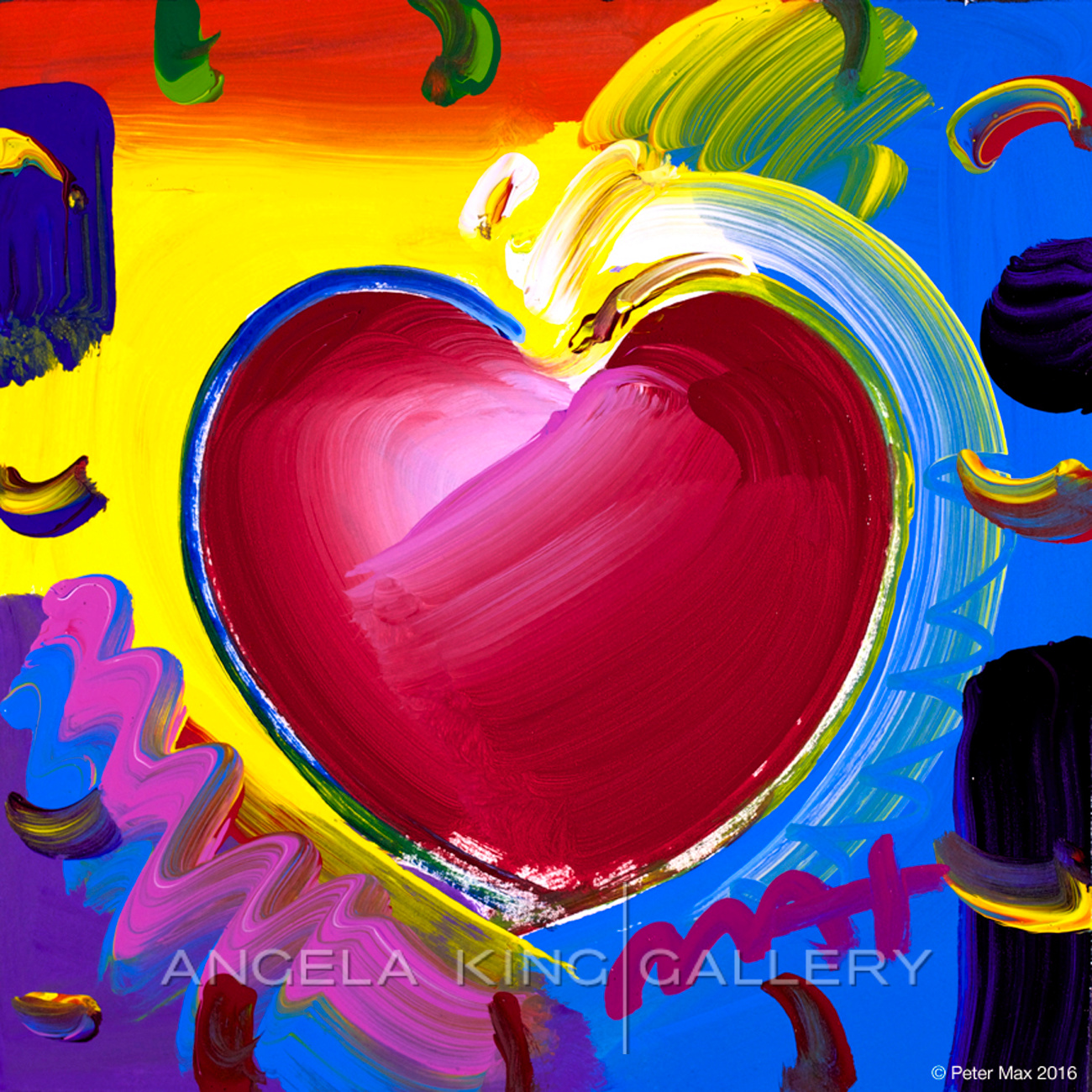 Peter Max Hearts Angela King Gallery