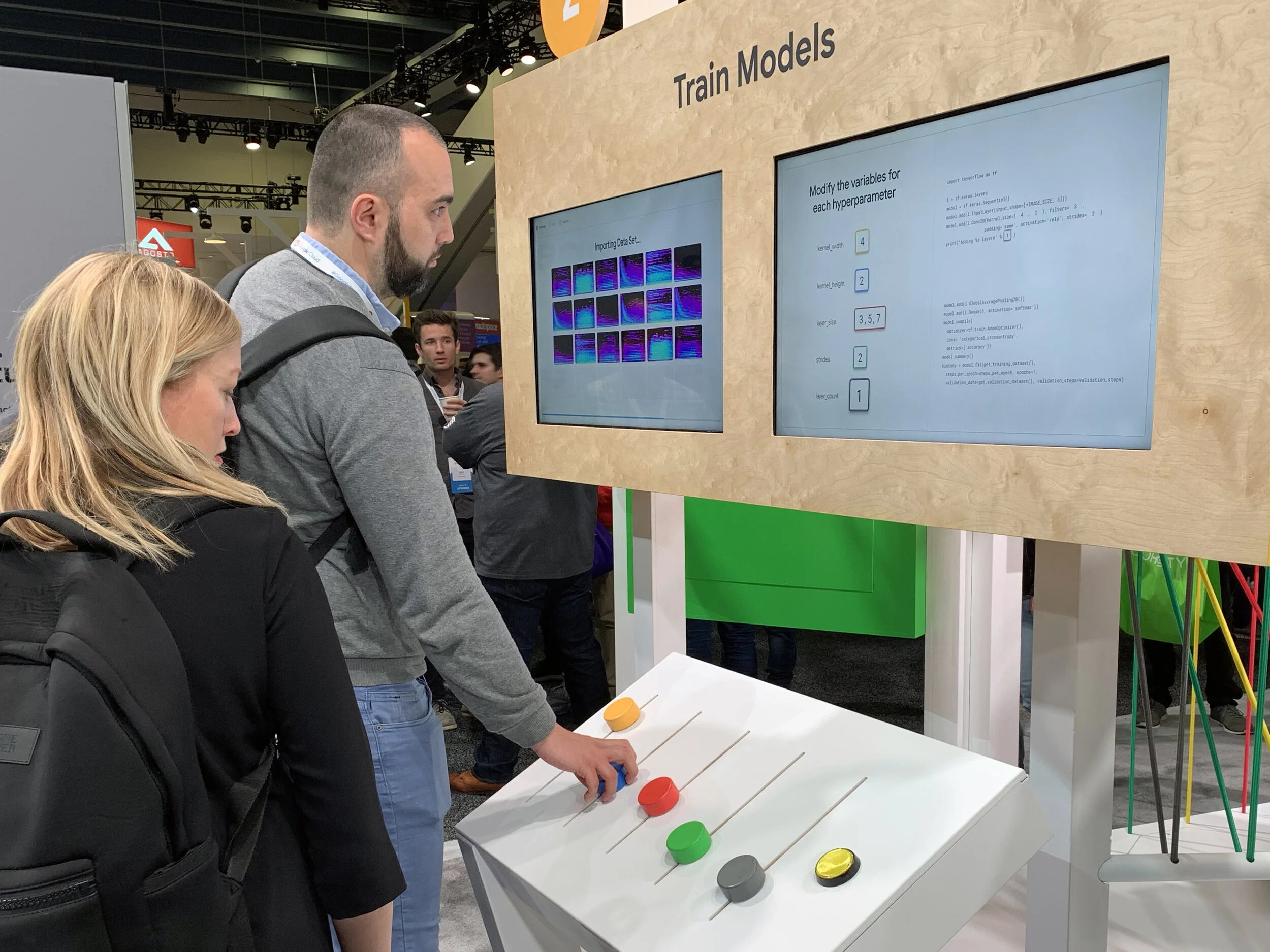 They choose to do this automatically with AutoML, or manually, by adjusting hyper parameters through tactile sliders on a playful mixing board.