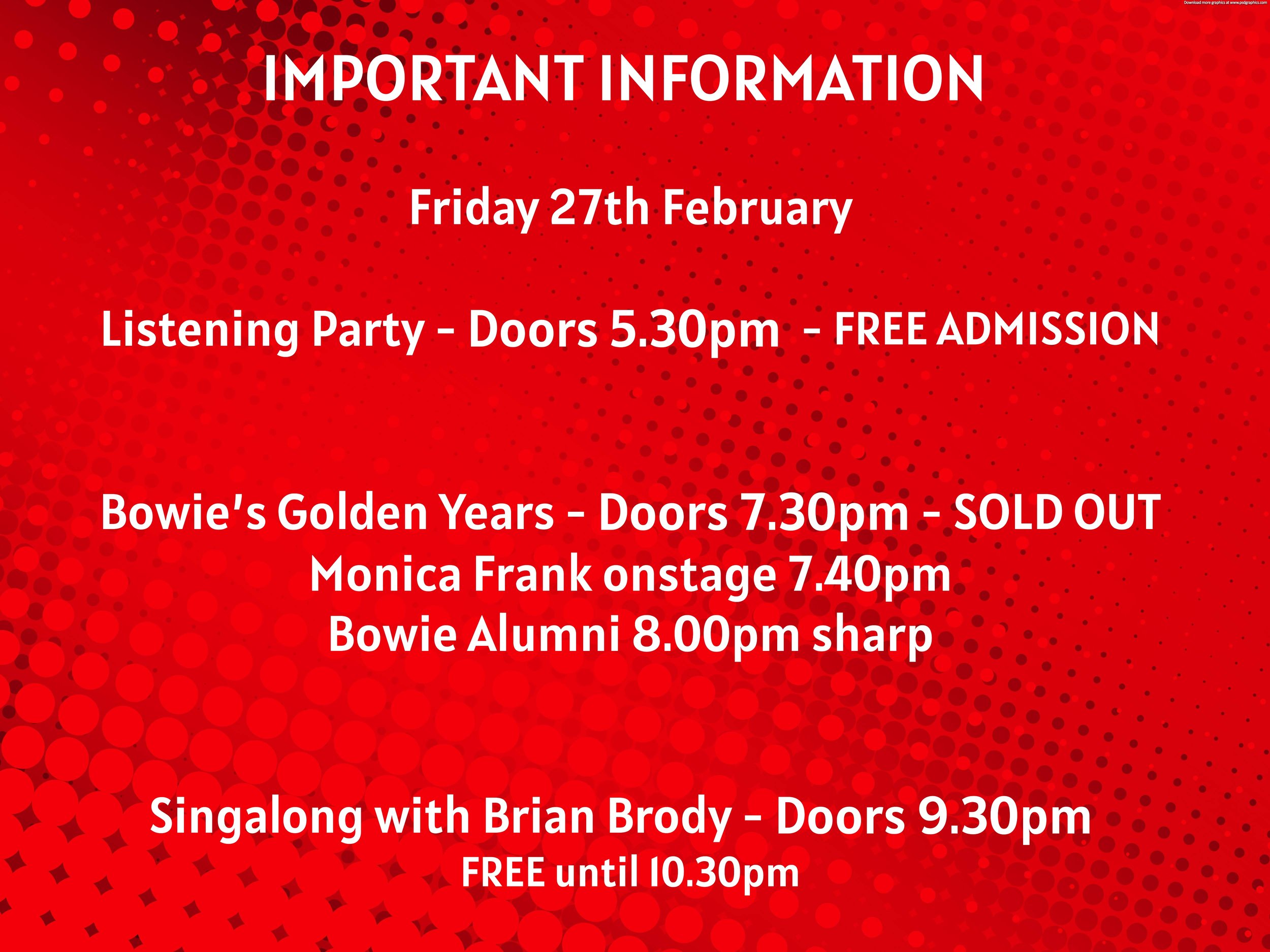 Bowie's Golden Years - WHELANS