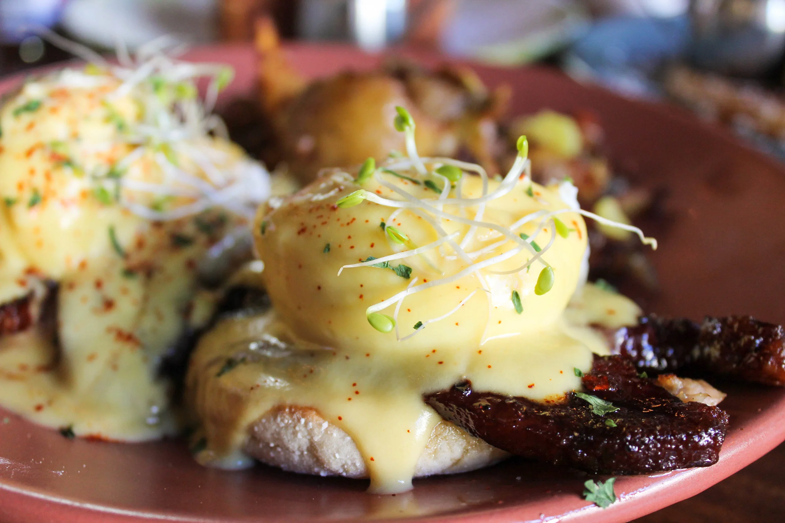 Eggs Benedict with Millionaire's Bacon
