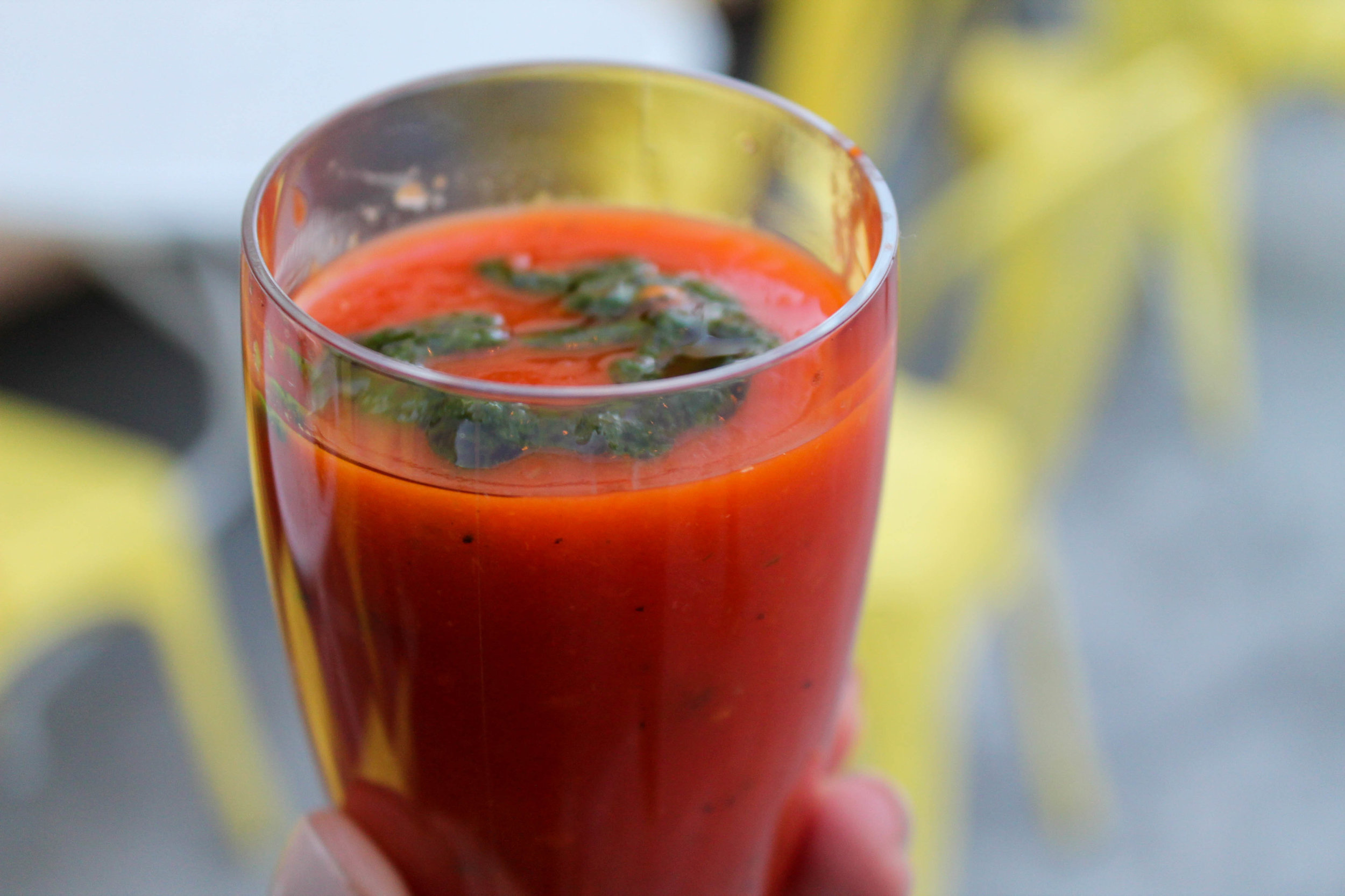 Tomato soup shot!