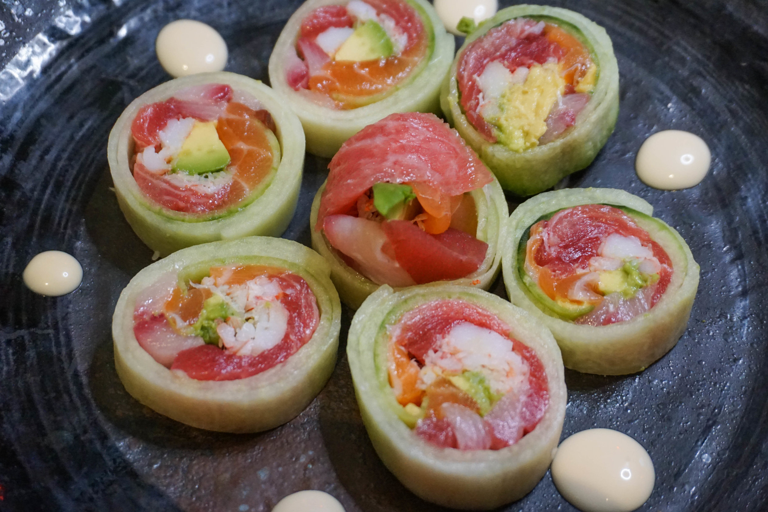  These gluten free rolls are wrapped in cucumber! 