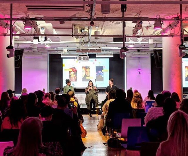 This is me, posting a shot on Instagram of me on panel at Instagram HQ interviewing @fadiakader and @lwseawood (who work at Instagram) about how to maximize Instagram usage during festival season. 
That's pretty meta. 
Thank you to the lovely team at
