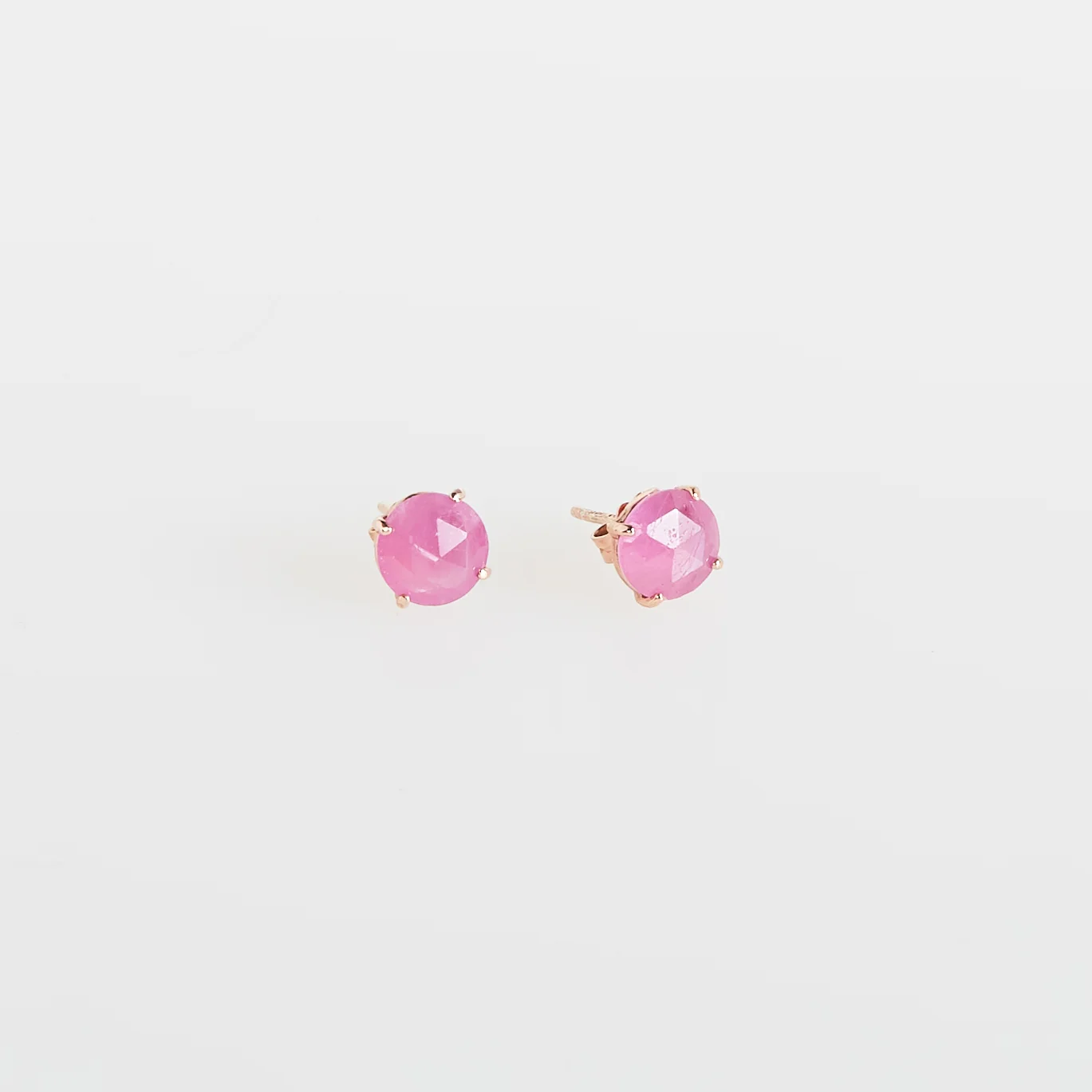 orecchini a bottone zaffiro rosa