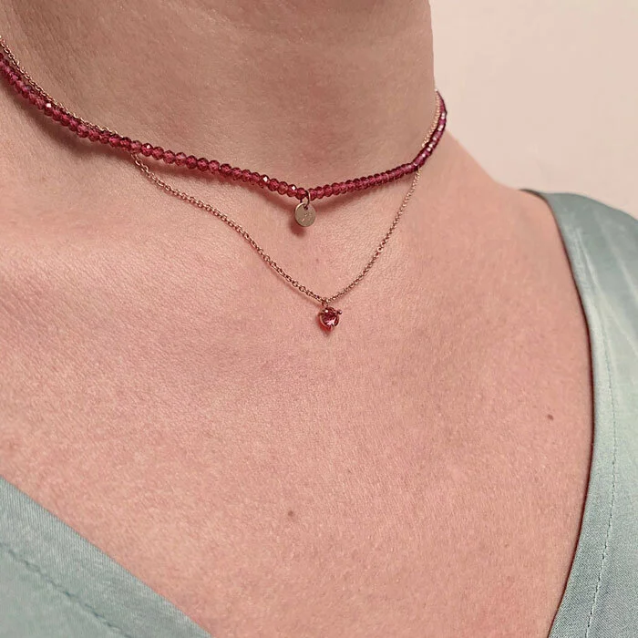 Ciondolo Granato Tsavorite Grezzo Modello Alphabet. Collana Originale