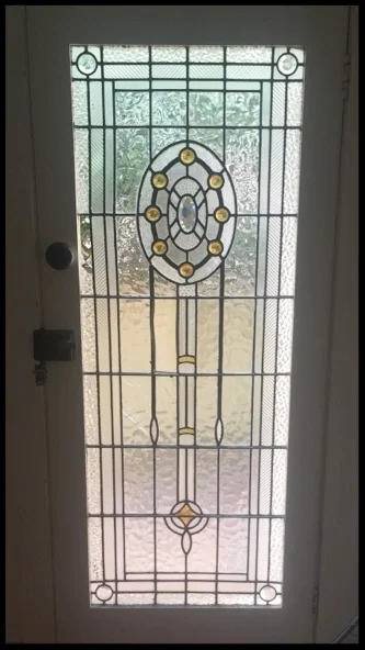  This was a severely broken Art Deco door we repaired.&nbsp; 