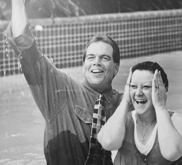 Norma McCorvey baptized by Rev. Flip Benham of Operation Rescue.