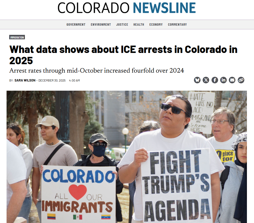 What data shows about ICE arrests in Colorado in 2025