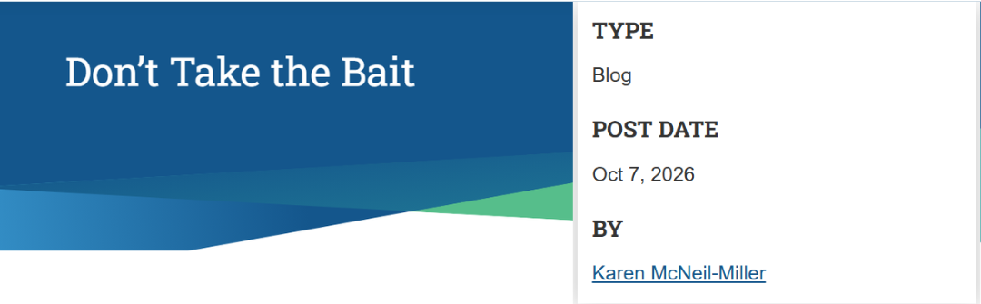 Don’t Take the Bait