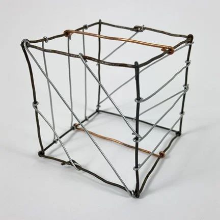 #241 After Sol Lewitt, copper top & bottom,3"x3"x3", 2025