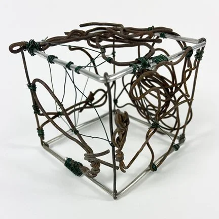#243 Aluminum frame, raw wire sides, 3"x3"x3", 2025
