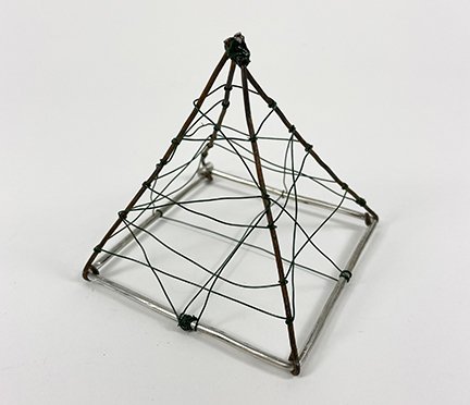 #263 3" pyramid, aluminum base, thin wire, 2025