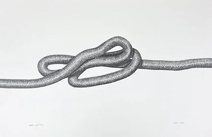 #245 graphite drawing, one large wire, 22"x15"x10". 2025