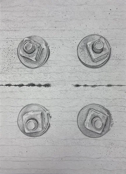 #250 graphite drawing, four botls, 11"x15". 2025