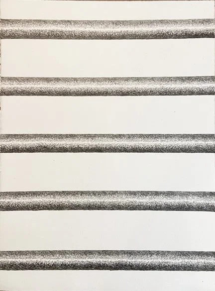 #235 graphite drawing, 5 horizontal 1" wide lines, 11"x15", 2025