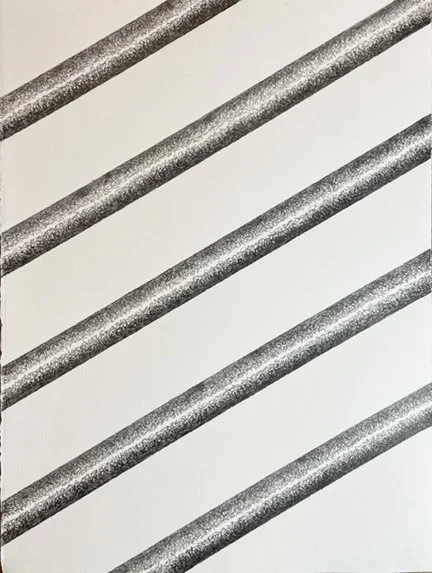 #236 graphite drawing, 5 diagonal 1" wide lines, 11"x15", 2025